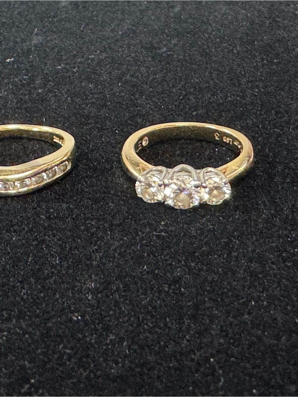 14k Yellow Gold Past Present Future Ring and Wedding Band - The Leo Diamond - Picture 10 of 11